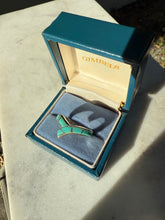 Load image into Gallery viewer, Turquoise Inlay Sterling Silver Ring Size 9.25