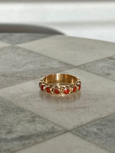 Load image into Gallery viewer, Antique 14k Gold Coral Eternity Band Ring