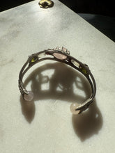 Load image into Gallery viewer, Chunky Rose Quartz Sterling Silver Cuff Bracelet 6.25”