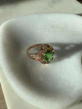 Load image into Gallery viewer, Bright Green Gold Vermeil Ring Size 10.25
