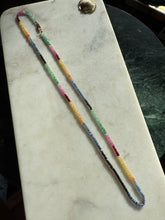 Load image into Gallery viewer, Multicolor Natural Sapphire Beaded Necklace w/ 14k Gold Clasp 22”