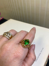 Load image into Gallery viewer, Bright Green Gold Vermeil Ring Size 10.25