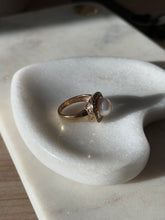 Load image into Gallery viewer, Gold Vermeil Pearl Ring Size 11