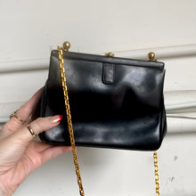 Load image into Gallery viewer, 1960s Black Purse w/ Gold Tone Biker Chain Straps