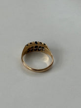 Load image into Gallery viewer, Antique Blue Sapphire & Diamond 18k Gold Ring Size 6.75