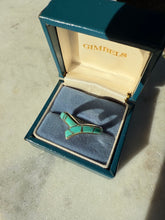 Load image into Gallery viewer, Turquoise Inlay Sterling Silver Ring Size 9.25