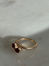 Load image into Gallery viewer, Vintage Toi et Moi Garnet Ring Size 4.5