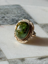 Load image into Gallery viewer, Vintage Southwestern 14k Gold Turquoise Ring Size 5.25