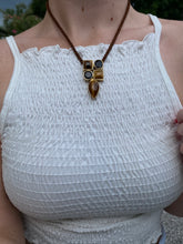 Load image into Gallery viewer, Milor Italy Tigers Eye Gold Vermeil Rope Necklace