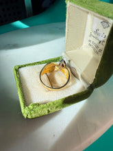 Load image into Gallery viewer, y2k Red Glass Gold Vermeil Ring Size 9.5