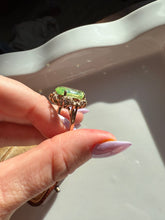 Load image into Gallery viewer, Uranium Glass 10k Yellow Gold Ring