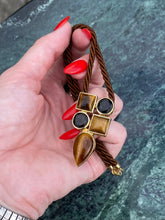 Load image into Gallery viewer, Milor Italy Tigers Eye Gold Vermeil Rope Necklace