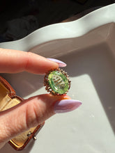 Load image into Gallery viewer, Uranium Glass 10k Yellow Gold Ring