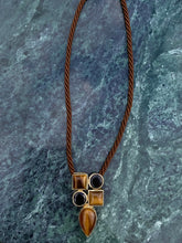 Load image into Gallery viewer, Milor Italy Tigers Eye Gold Vermeil Rope Necklace