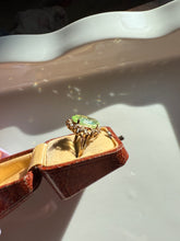 Load image into Gallery viewer, Uranium Glass 10k Yellow Gold Ring