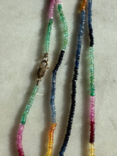 Load image into Gallery viewer, Multicolor Natural Sapphire Beaded Necklace w/ 14k Gold Clasp 22”