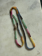 Load image into Gallery viewer, Multicolor Natural Sapphire Beaded Necklace w/ 14k Gold Clasp 22”