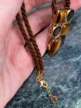 Load image into Gallery viewer, Milor Italy Tigers Eye Gold Vermeil Rope Necklace