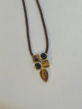 Load image into Gallery viewer, Milor Italy Tigers Eye Gold Vermeil Rope Necklace