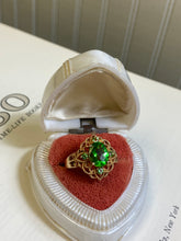 Load image into Gallery viewer, Bright Green Gold Vermeil Ring Size 10.25