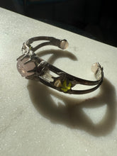 Load image into Gallery viewer, Chunky Rose Quartz Sterling Silver Cuff Bracelet 6.25”