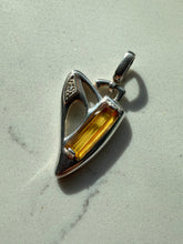 Load image into Gallery viewer, Sterling Silver Yellow Glass Heart Pendant