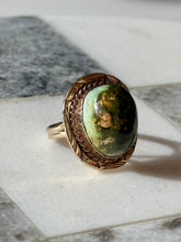 Load image into Gallery viewer, Vintage Southwestern 14k Gold Turquoise Ring Size 5.25