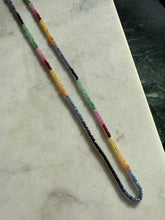 Load image into Gallery viewer, Multicolor Natural Sapphire Beaded Necklace w/ 14k Gold Clasp 22”