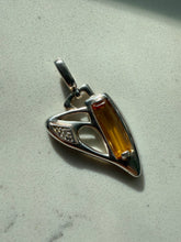 Load image into Gallery viewer, Sterling Silver Yellow Glass Heart Pendant
