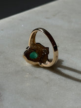 Load image into Gallery viewer, Emerald & Diamond 14k Gold Ring Size 9