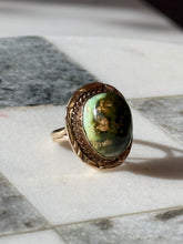 Load image into Gallery viewer, Vintage Southwestern 14k Gold Turquoise Ring Size 5.25