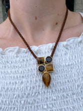 Load image into Gallery viewer, Milor Italy Tigers Eye Gold Vermeil Rope Necklace