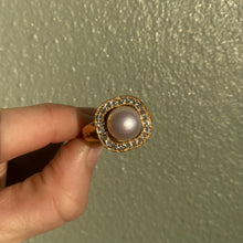 Load image into Gallery viewer, Gold Vermeil Pearl Ring Size 11