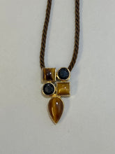 Load image into Gallery viewer, Milor Italy Tigers Eye Gold Vermeil Rope Necklace
