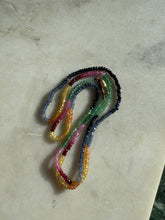 Load image into Gallery viewer, Multicolor Natural Sapphire Beaded Necklace w/ 14k Gold Clasp 22”