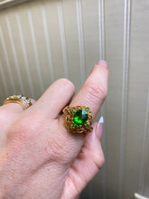 Load image into Gallery viewer, Bright Green Gold Vermeil Ring Size 10.25