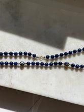 Load image into Gallery viewer, Cloisonné & Sodalite Strand 14k Gold Necklace 19”