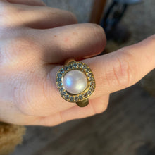 Load image into Gallery viewer, Gold Vermeil Pearl Ring Size 11