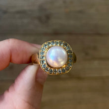 Load image into Gallery viewer, Gold Vermeil Pearl Ring Size 11