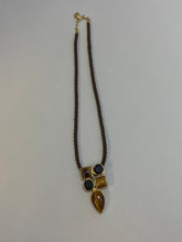 Load image into Gallery viewer, Milor Italy Tigers Eye Gold Vermeil Rope Necklace