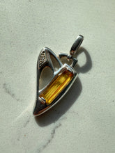 Load image into Gallery viewer, Sterling Silver Yellow Glass Heart Pendant