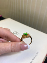 Load image into Gallery viewer, Bright Green Gold Vermeil Ring Size 10.25