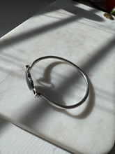 Load image into Gallery viewer, Black Onyx Sterling Silver Heart Bangle Bracelet 7”