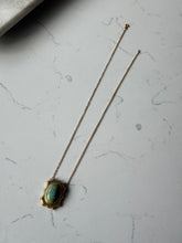 Load image into Gallery viewer, Art Deco Era Etched 14k Gold Turquoise Necklace