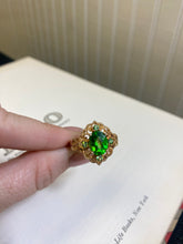 Load image into Gallery viewer, Bright Green Gold Vermeil Ring Size 10.25
