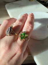 Load image into Gallery viewer, Bright Green Gold Vermeil Ring Size 10.25