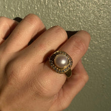 Load image into Gallery viewer, Gold Vermeil Pearl Ring Size 11