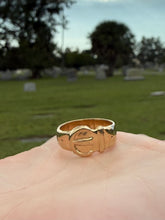 Load image into Gallery viewer, Antique 9k Gold Buckle Ring Size 7