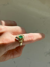Load image into Gallery viewer, Emerald & Diamond 14k Gold Ring Size 9