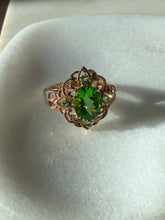 Load image into Gallery viewer, Bright Green Gold Vermeil Ring Size 10.25